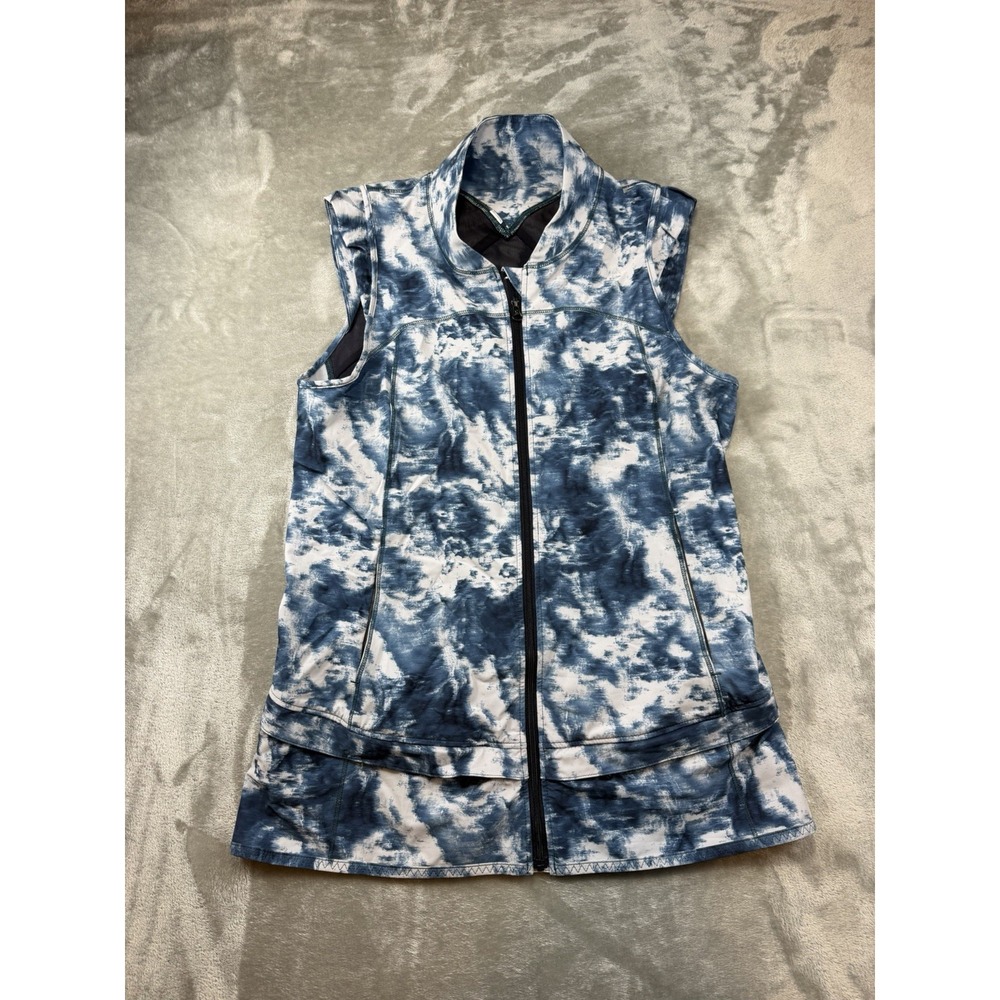 Lululemon Light Speed Vest Sea Side Silver Fox Alberta Lake Blue Print Size 4